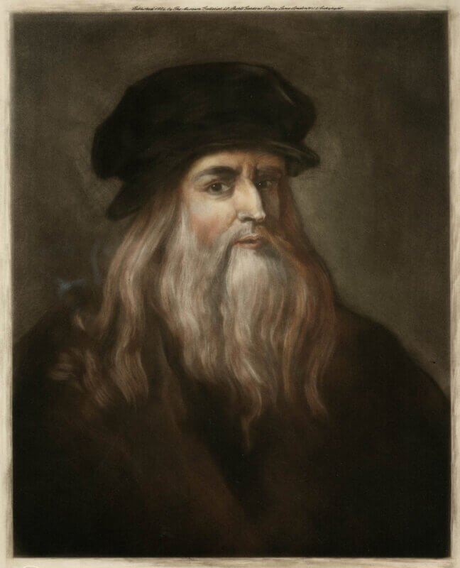 Artist portrait of Leonardo da Vinci.