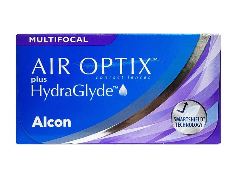 Air Optix Plus HydraGlyde for Multifocal (6 Pack) contact lens package
