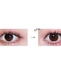 Before and after wearing Qieto 1 Day Color Brilliant Eyes contact lenses