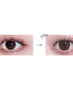 Before and after wearing Qieto 1 Day Color Shiny Eyes contact lenses